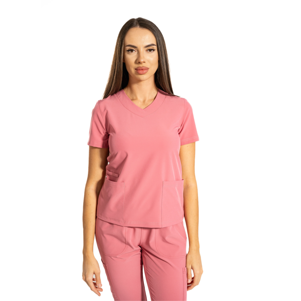 Essential Comfort women’s medical blouse with V-Neckline