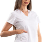 Classic comfort women’s medical blouse with V-neck