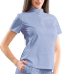 Classic women’s medical blouse with concealed closure