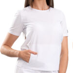 Active Sport women’s medical blouse with a round neckline