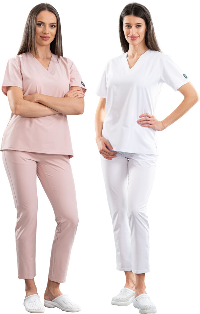 Women’s Relax Fit medical blouse with a deep V-neck