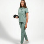 Urban Style women’s medical blouse with mandarin collar