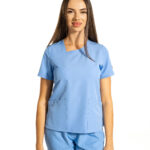 Dynamic Shift women’s medical blouse with asymmetrical neckline