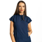 Urban Tech women’s medical blouse with mandarin collar and kangaroo pocket