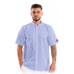 Men’s medical blouse with mandarin collar and concealed closure