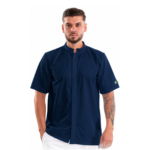 Men’s medical blouse with mandarin collar and concealed closure