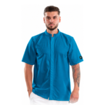 Men’s medical blouse with mandarin collar and concealed closure