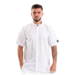 Men’s medical blouse with mandarin collar and concealed closure