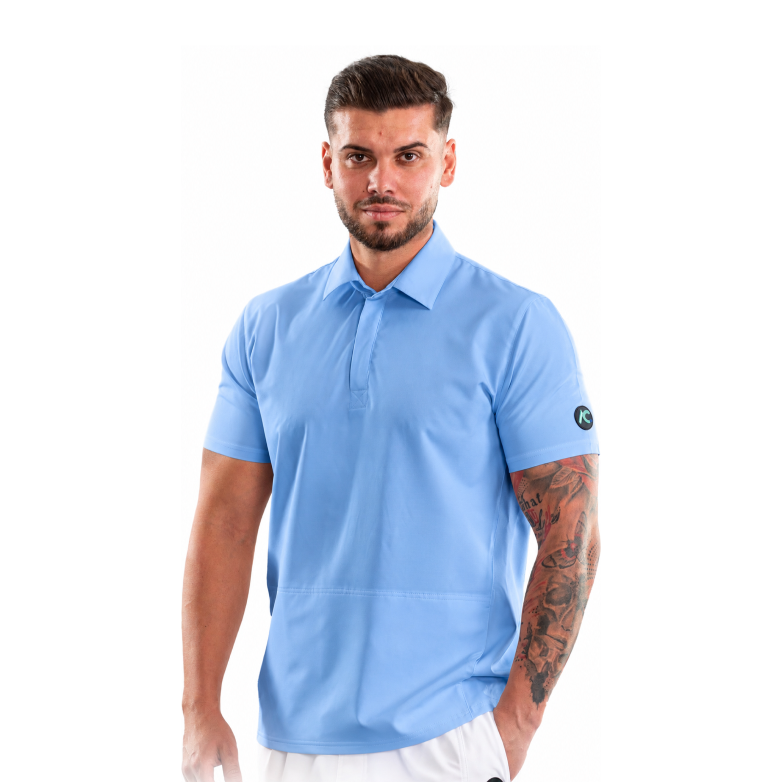 Men’s Polo-style medical blouse with concealed closure