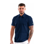 Men’s Polo-style medical blouse with concealed closure