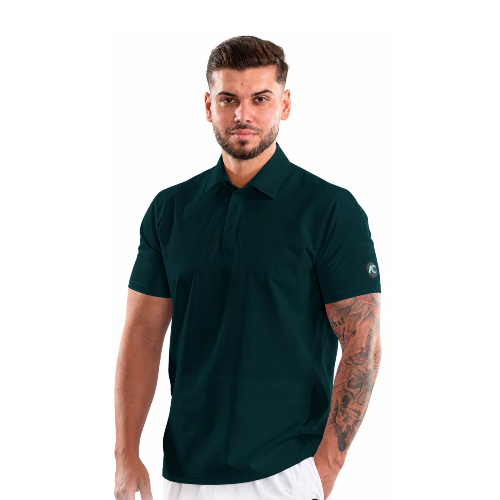 Men’s Polo-style medical blouse with concealed closure