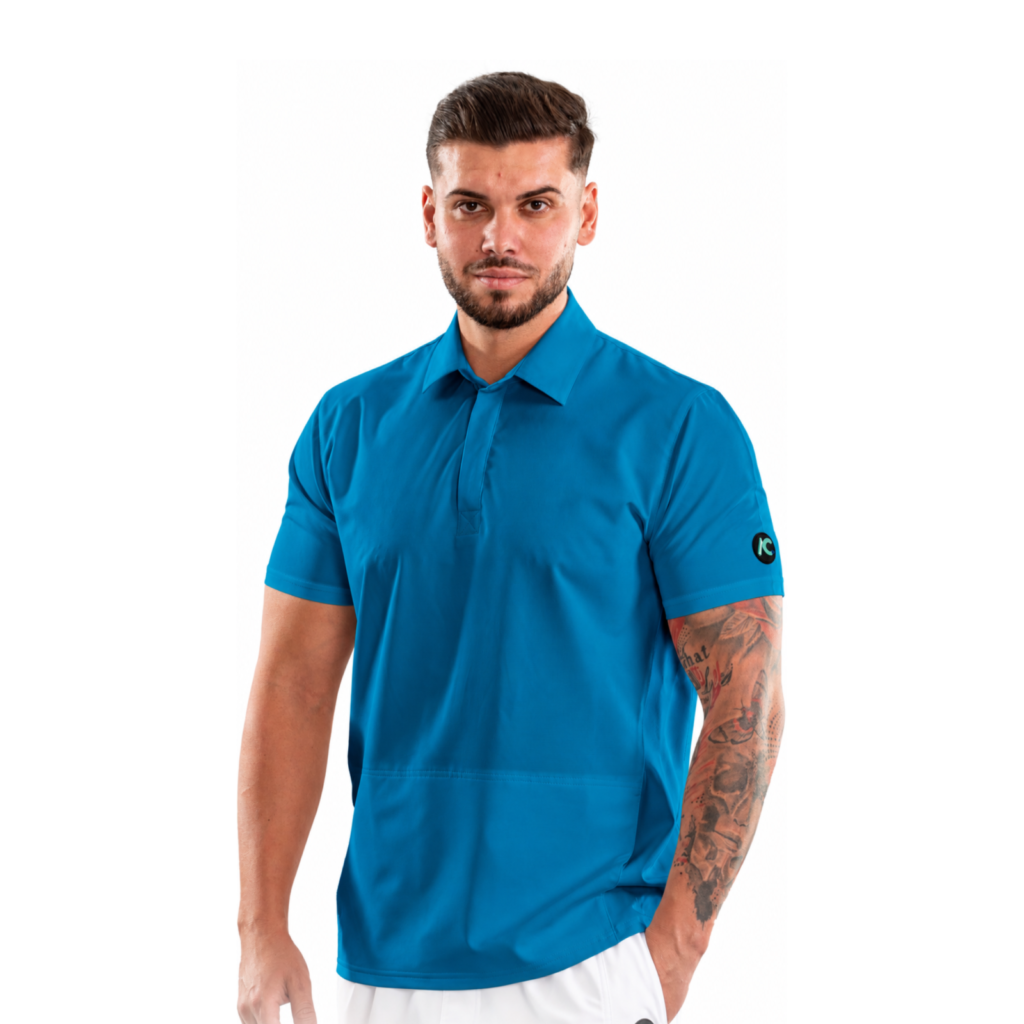 Men’s Polo-style medical blouse with concealed closure