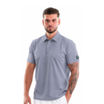 Men’s Polo-style medical blouse with concealed closure