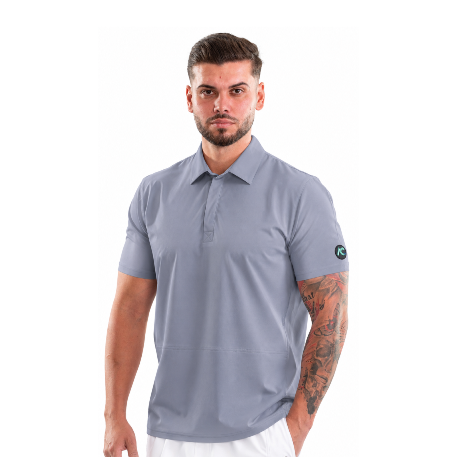 Men’s Polo-style medical blouse with concealed closure