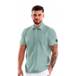 Men’s Polo-style medical blouse with concealed closure