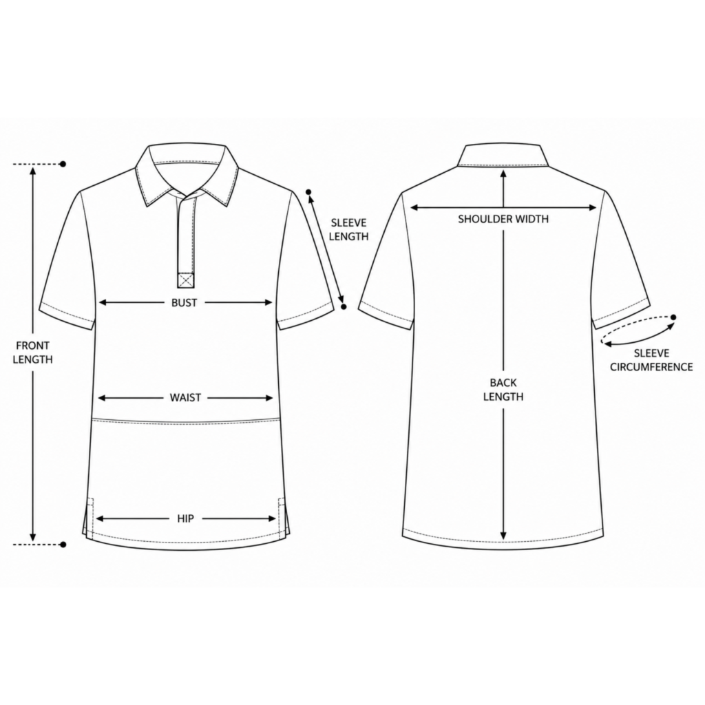 Men’s Polo-style medical blouse with concealed closure
