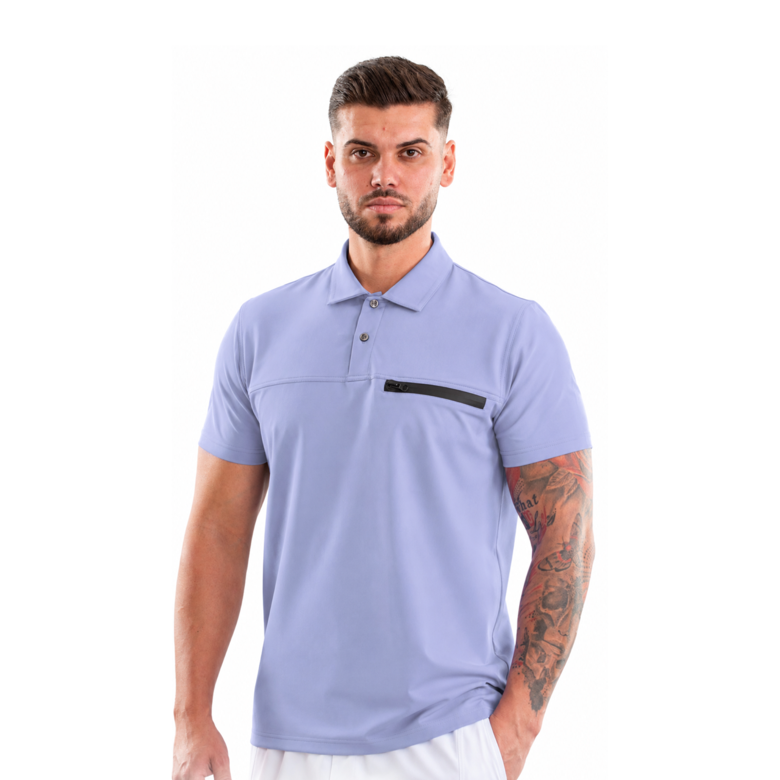 Men’s Polo-style medical blouse with buttons