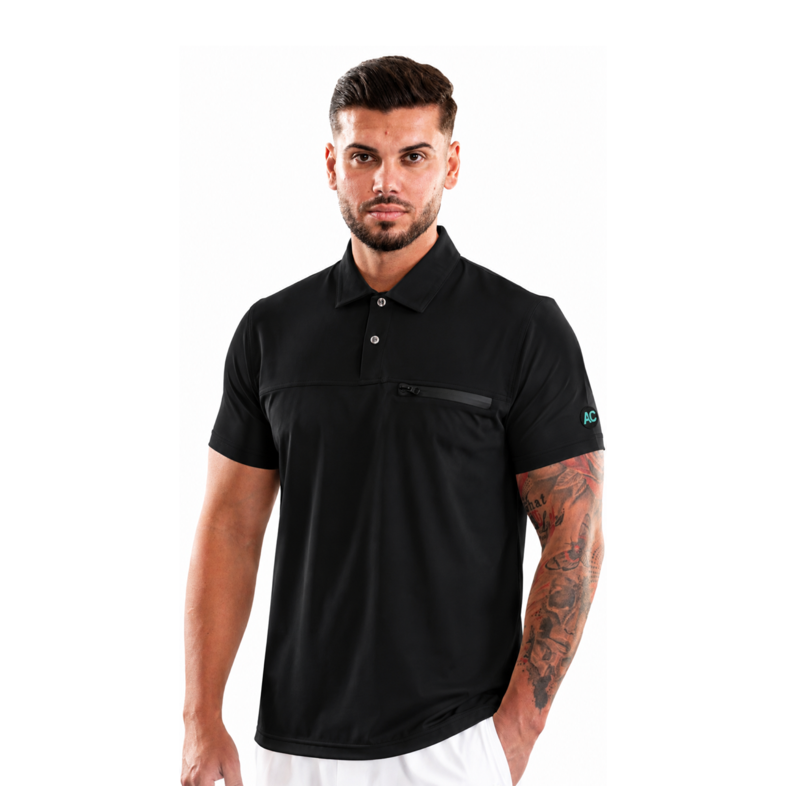 Men’s Polo-style medical blouse with buttons