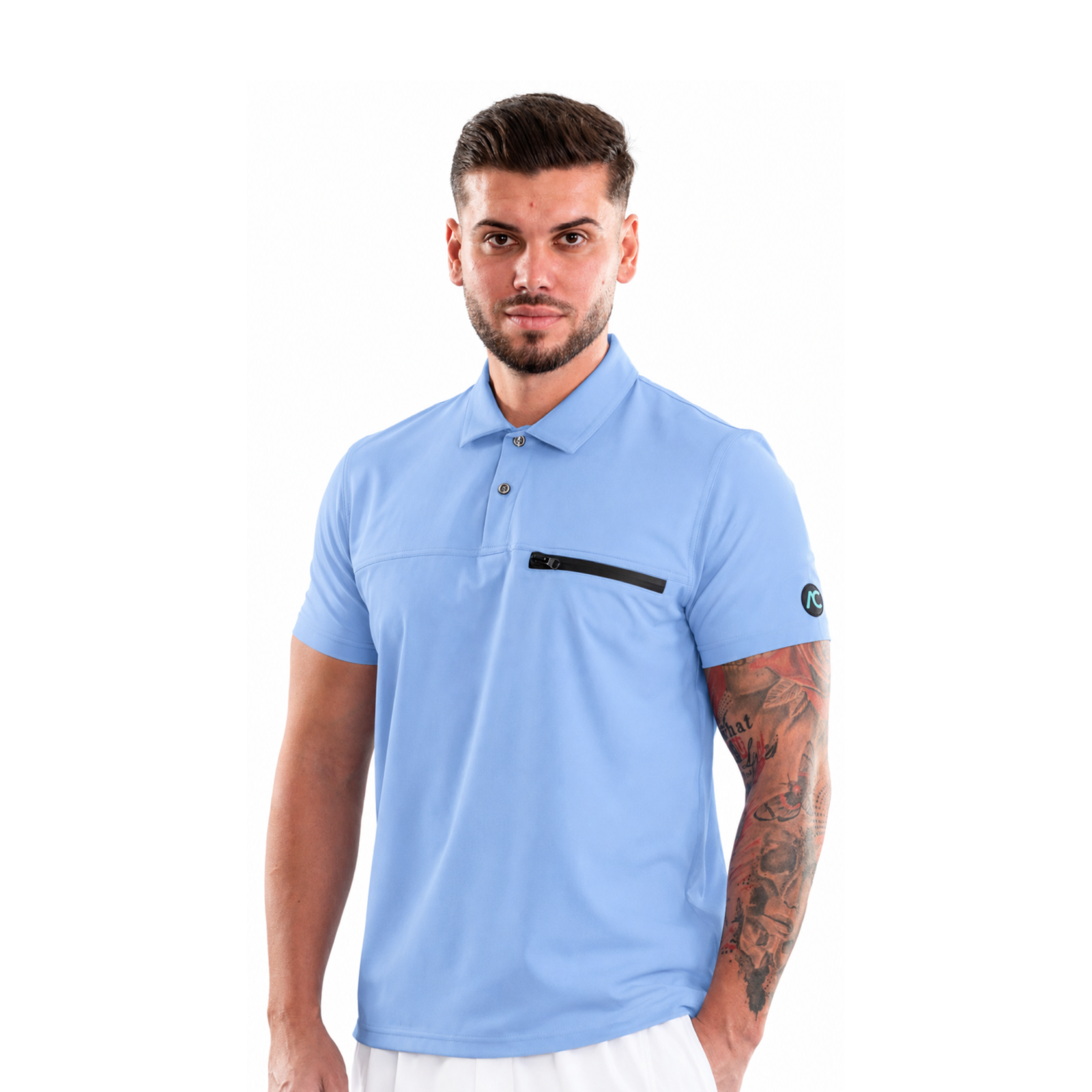 Men’s Polo-style medical blouse with buttons