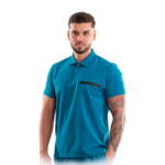 Men’s Polo-style medical blouse with buttons