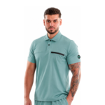 Men’s Polo-style medical blouse with buttons
