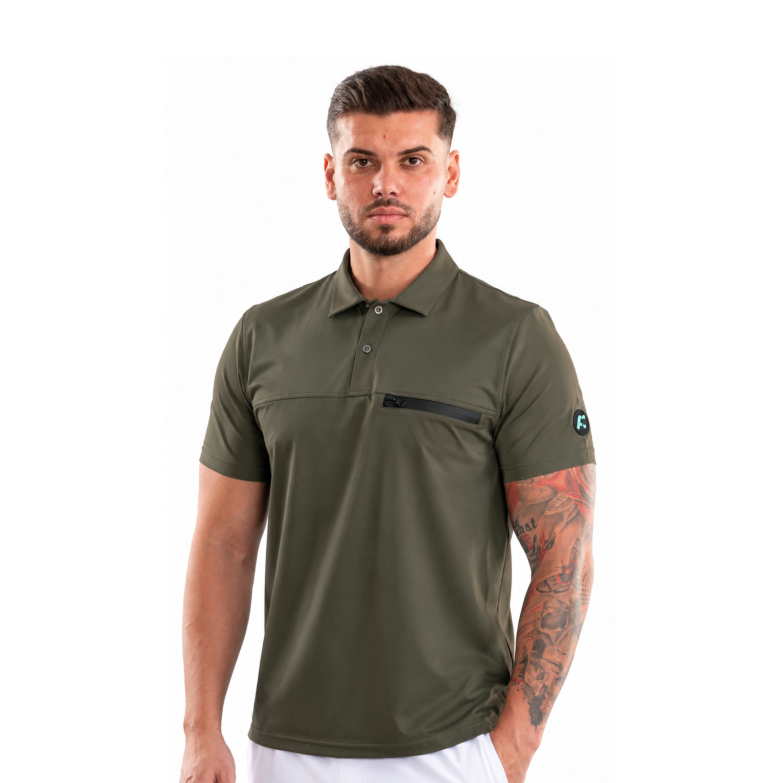 Men’s Polo-style medical blouse with buttons