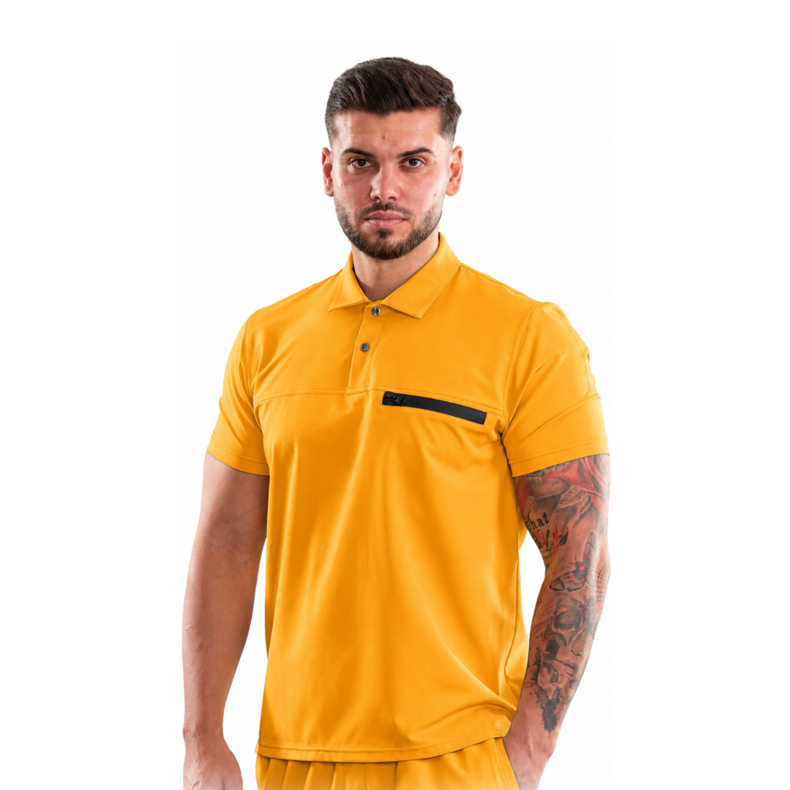 Men’s Polo-style medical blouse with buttons