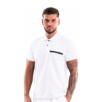 Men’s Polo-style medical blouse with buttons