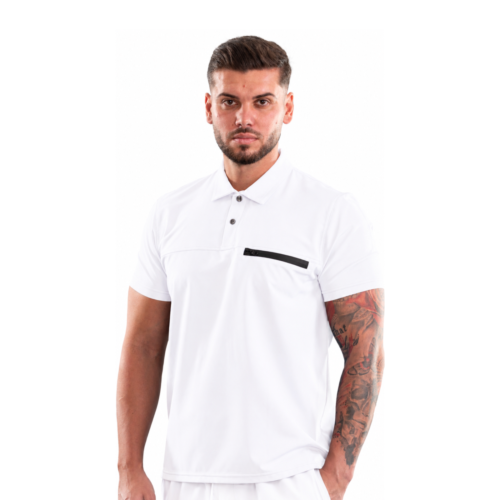 Men’s Polo-style medical blouse with buttons