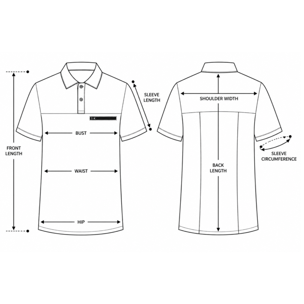 Men’s Polo-style medical blouse with buttons