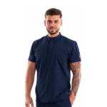Men’s medical blouse with mandarin collar and concealed closure