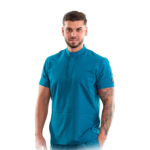 Men’s medical blouse with mandarin collar and concealed closure