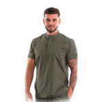 Men’s medical blouse with mandarin collar and concealed closure