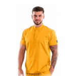Men’s medical blouse with mandarin collar and concealed closure