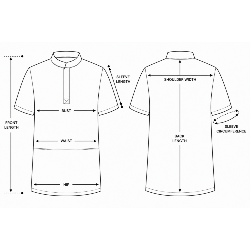 Men’s medical blouse with mandarin collar and concealed closure