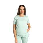 Women’s medical scrub top with kangaroo pocket