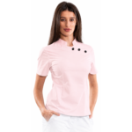 Women’s medical blouse with mandarin collar and decorative buttons