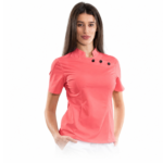 Women’s medical blouse with mandarin collar and decorative buttons