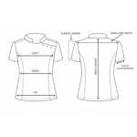 Women’s medical blouse with mandarin collar and decorative buttons