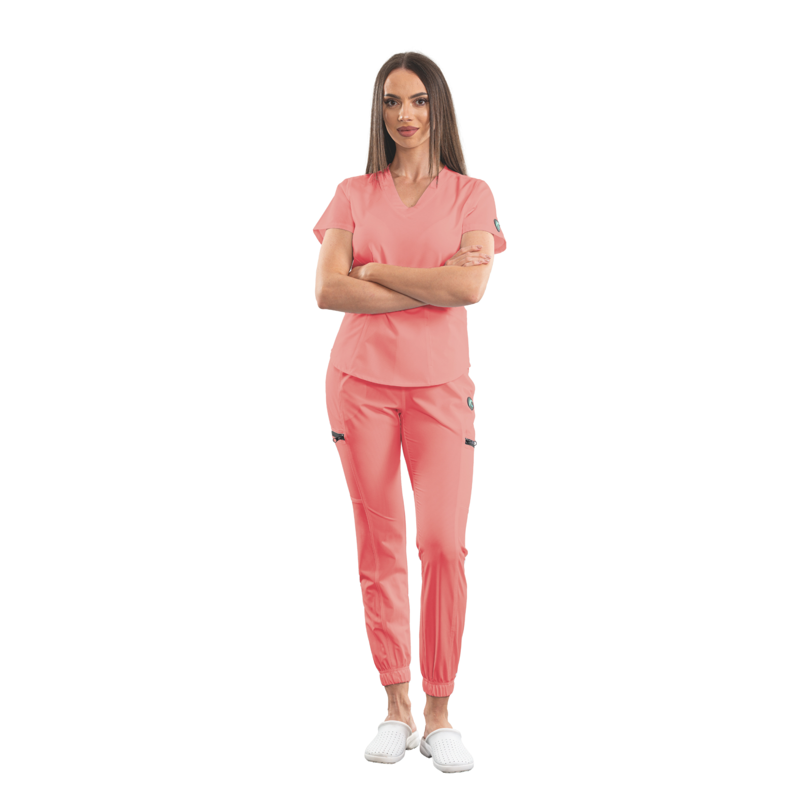 Classic comfort women’s medical blouse with V-neck