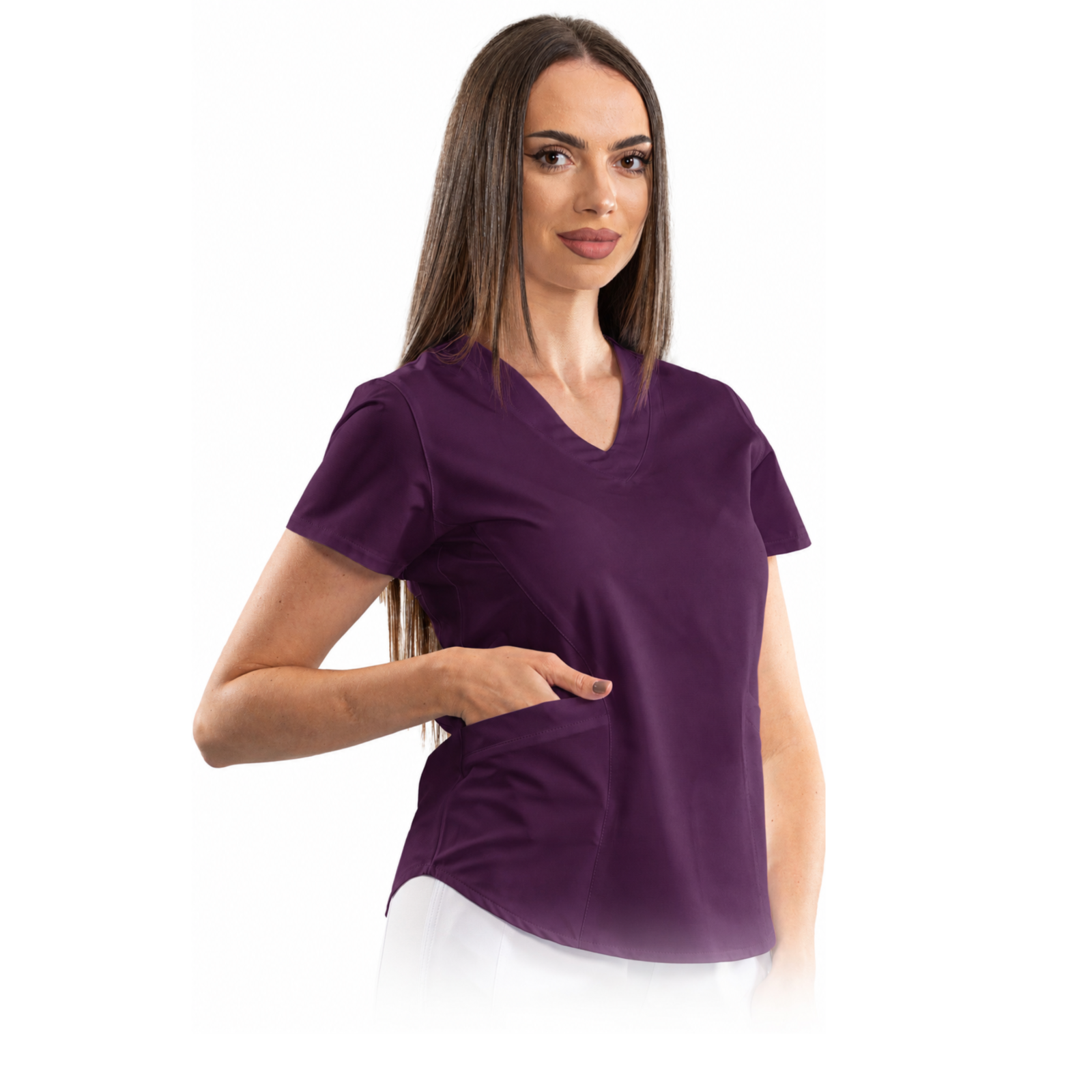 Classic comfort women’s medical blouse with V-neck