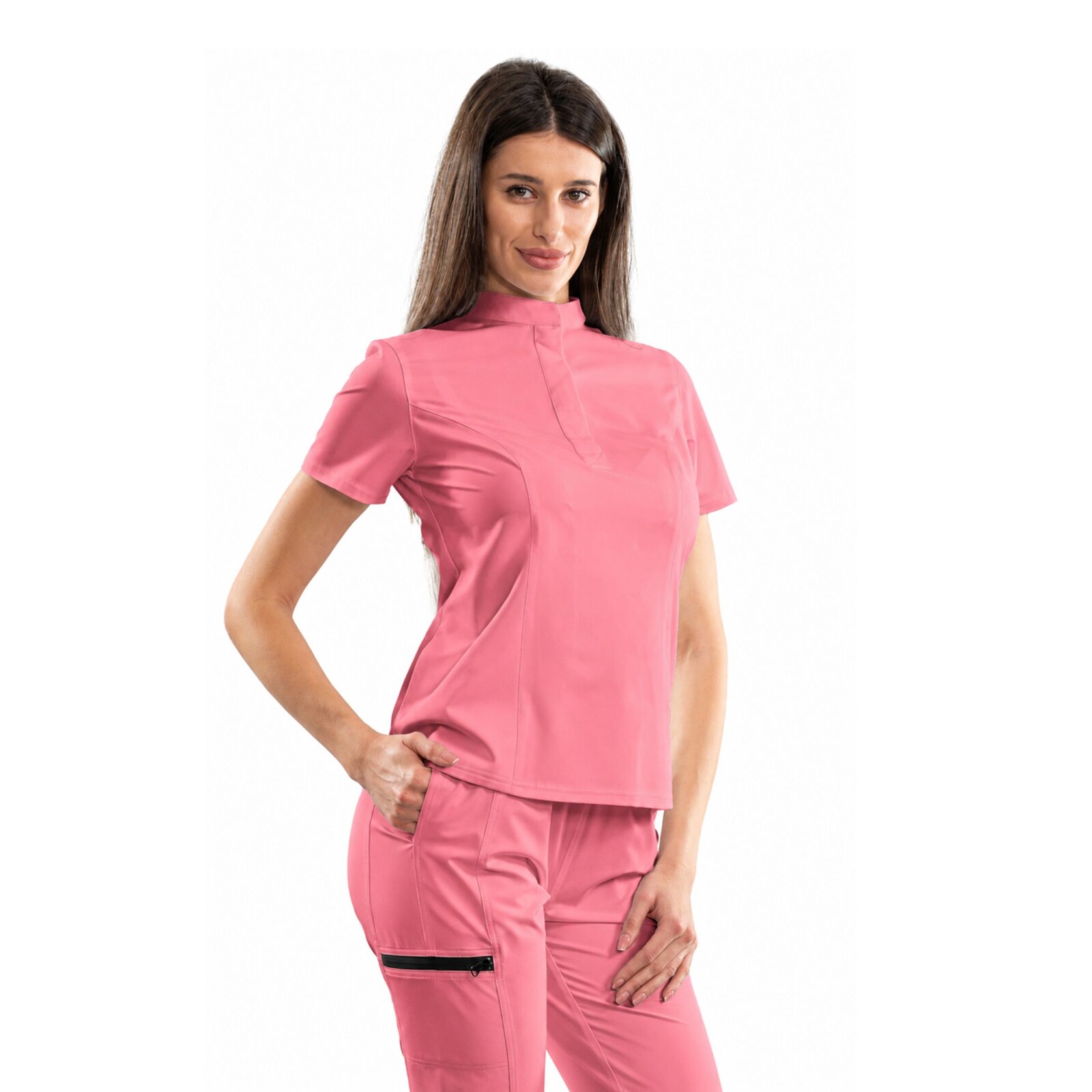 Classic women’s medical blouse with concealed closure