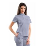 Classic women’s medical blouse with concealed closure