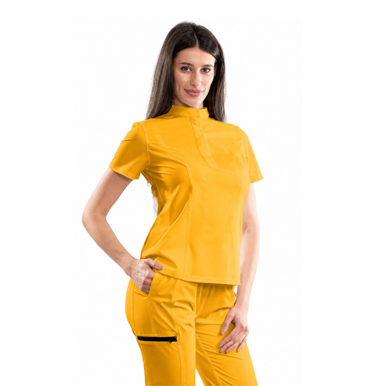 Classic women’s medical blouse with concealed closure