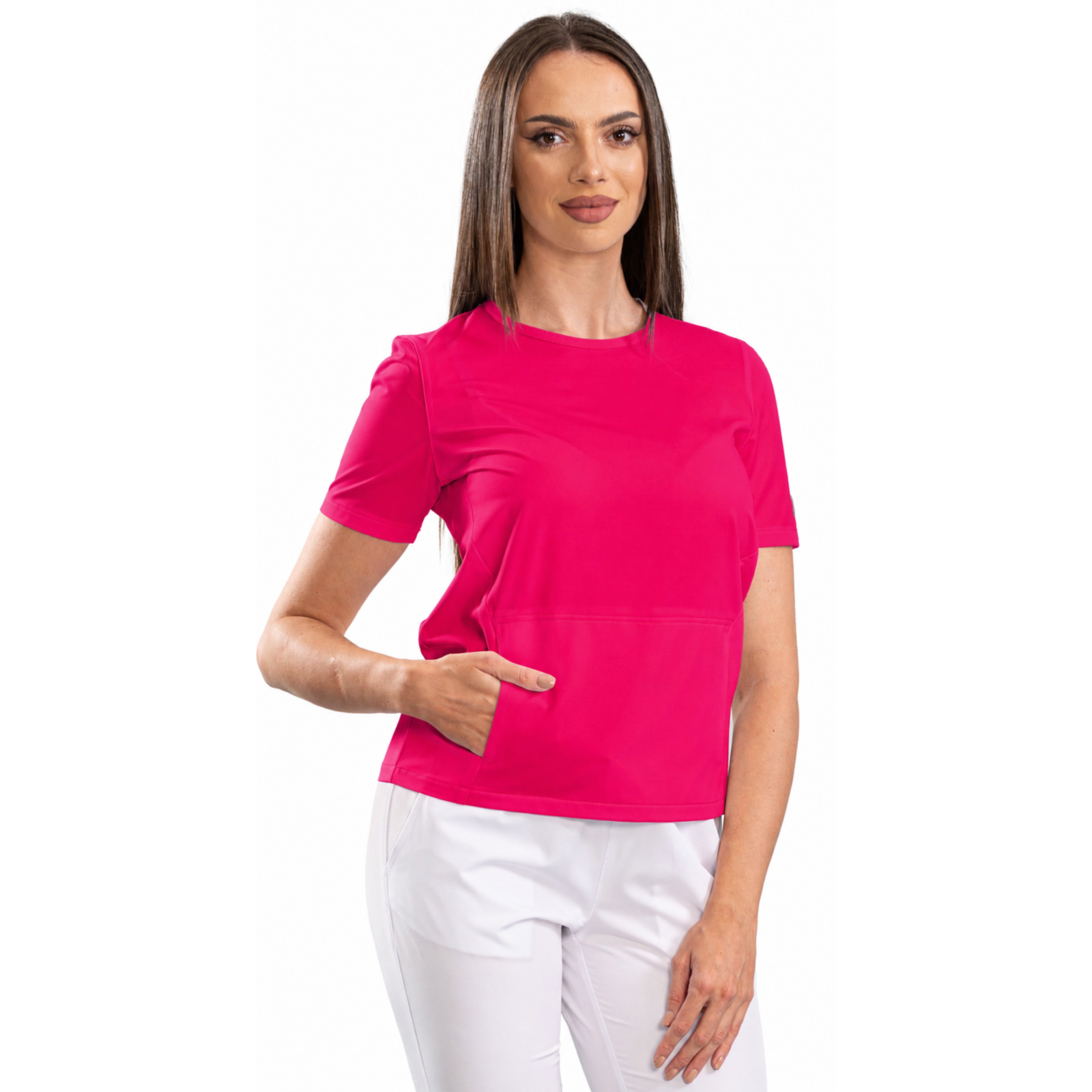 Active Sport women’s medical blouse with a round neckline