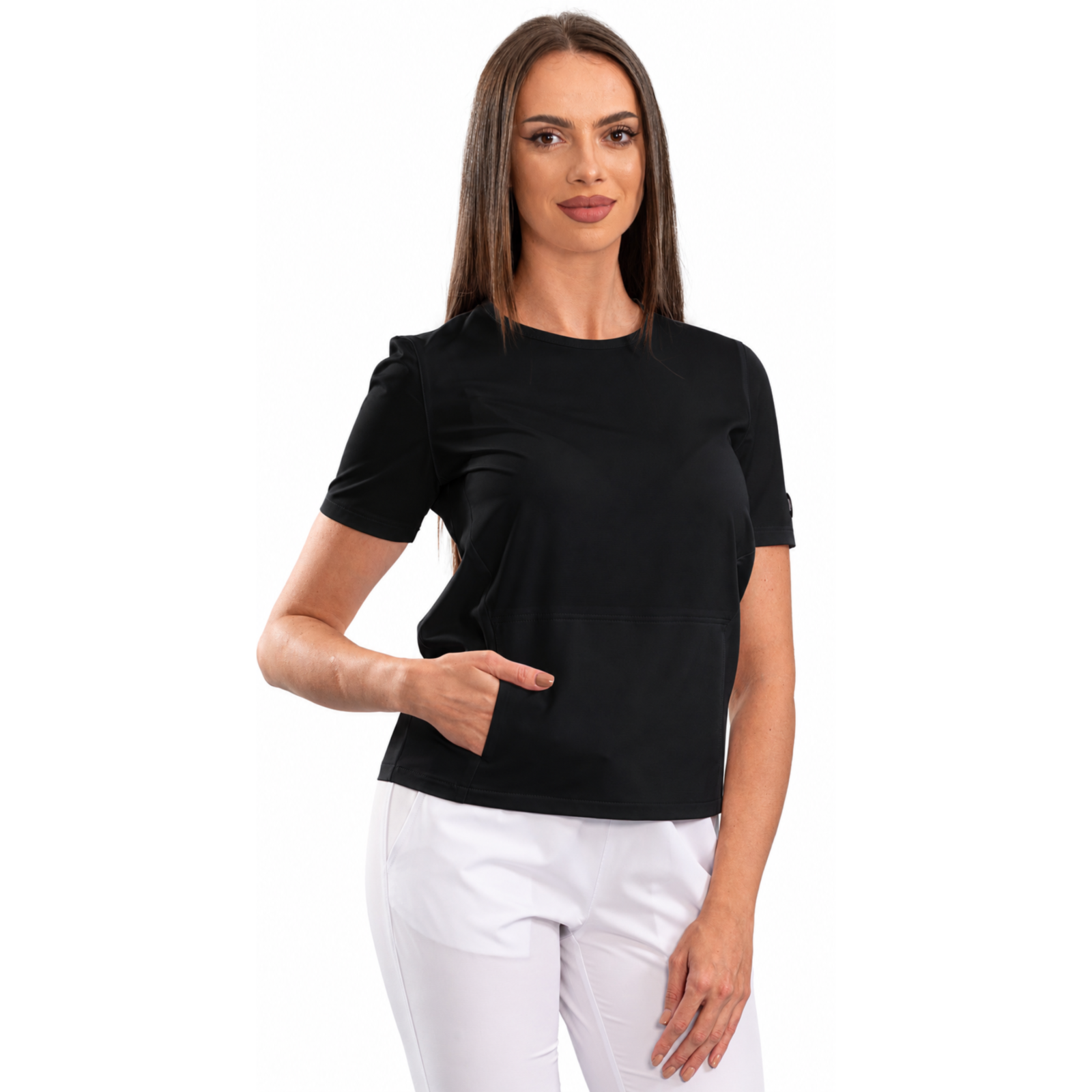 Active Sport women’s medical blouse with a round neckline