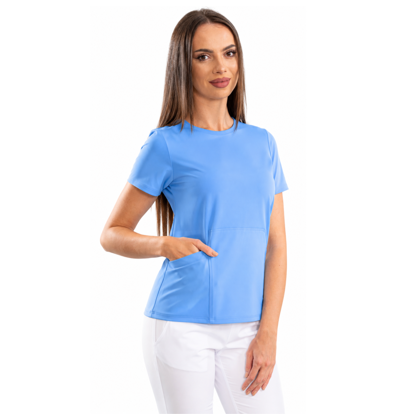 Active Sport women’s medical blouse with a round neckline
