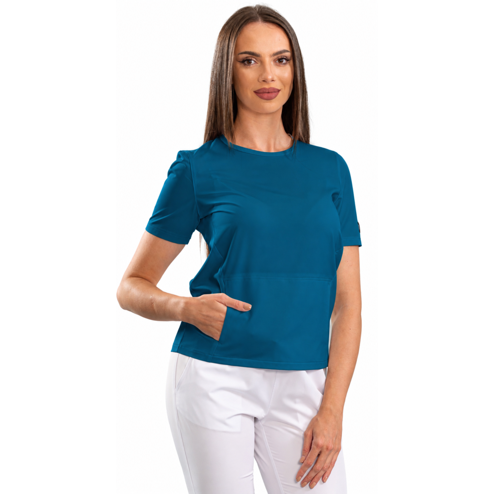 Active Sport women’s medical blouse with a round neckline