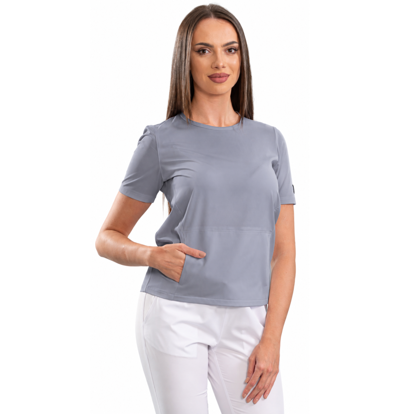 Active Sport women’s medical blouse with a round neckline