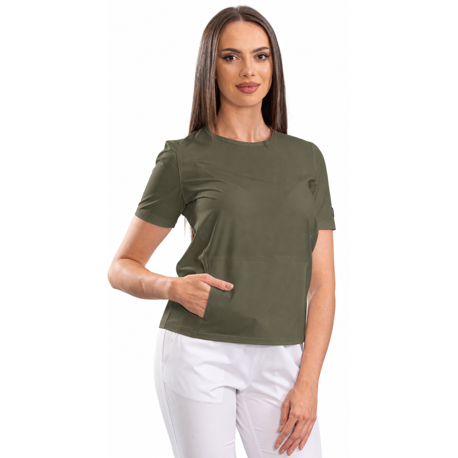 Active Sport women’s medical blouse with a round neckline